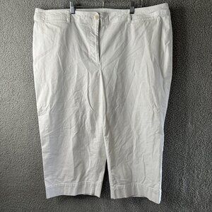 Talbots 22W Wide Leg Crop Chino Pants | Coastal‎ Classic Cotton Stretch